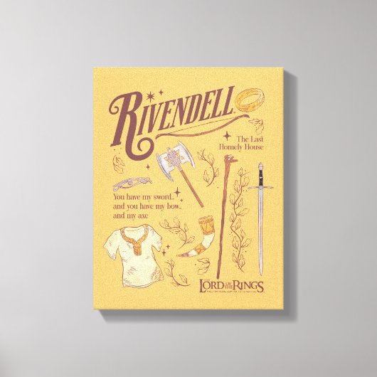RIVENDELL™ Waterverf Collage Grafiek Canvas Afdruk (Voorkant)