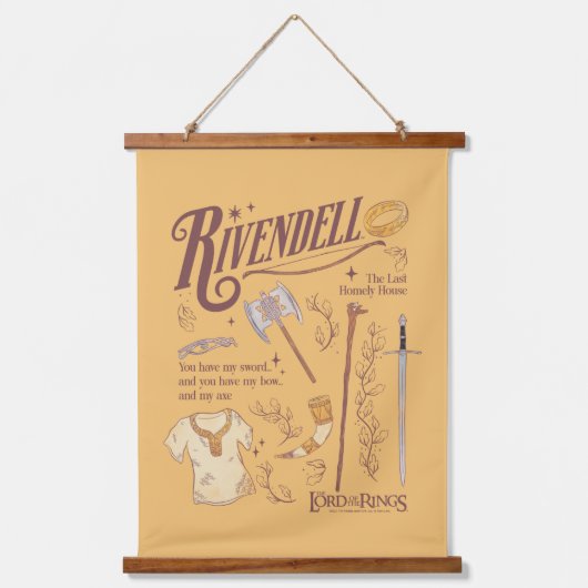 RIVENDELL™ Waterverf Collage Grafiek Hangend Wandkleed (Voorkant)