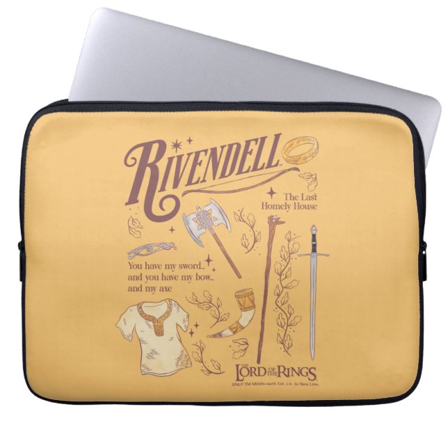 RIVENDELL™ Waterverf Collage Grafiek Laptop Sleeve (Voorkant)
