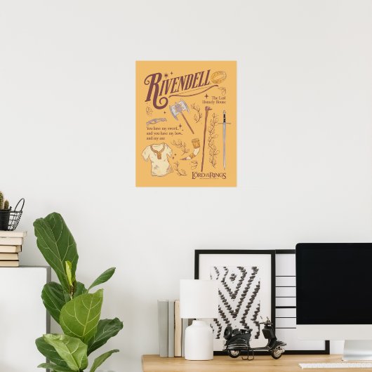 RIVENDELL™ Waterverf Collage Grafiek Poster (Thuiskantoor)