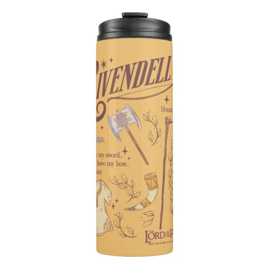 RIVENDELL™ Waterverf Collage Grafiek Thermosbeker (Voorkant)