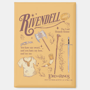 RIVENDELL™ Waterverf Collage Grafisch Magneet