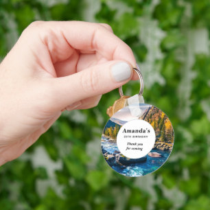 River and Mountains Photo Party Dank u wel Sleutelhanger