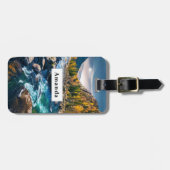 River and Mountains Schilderachtig foto Bagagelabel (Voorkant horizontaal)