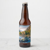 River and Mountains Schilderachtig foto Bier Etiket (Voorkant)