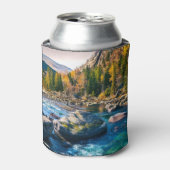 River and Mountains Schilderachtig foto Blikjeskoeler (Blikje Voorkant)