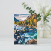 River and Mountains Schilderachtig foto Briefkaart (Staand voorkant)