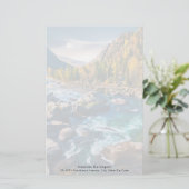 River and Mountains Schilderachtig foto Briefpapier (Staand voorkant)