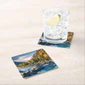 River and Mountains Schilderachtig foto Kartonnen Onderzetters (Insitu)