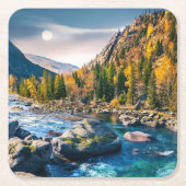 River and Mountains Schilderachtig foto Kartonnen Onderzetters (Voorkant)