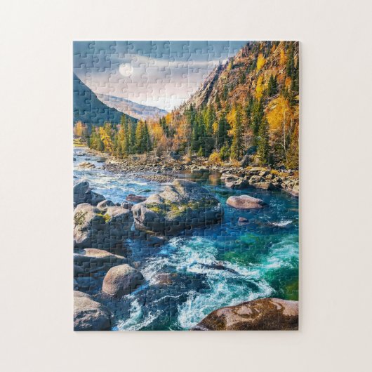 River and Mountains Schilderachtig foto Legpuzzel (Verticaal)