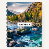 River and Mountains Schilderachtig foto Notitieboek (Voorkant)