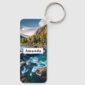 River and Mountains Schilderachtig foto Sleutelhanger (Achterkant)