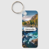 River and Mountains Schilderachtig foto Sleutelhanger (Voorkant)