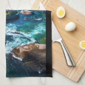 River and Mountains Schilderachtig foto Theedoek (Quarter Fold)