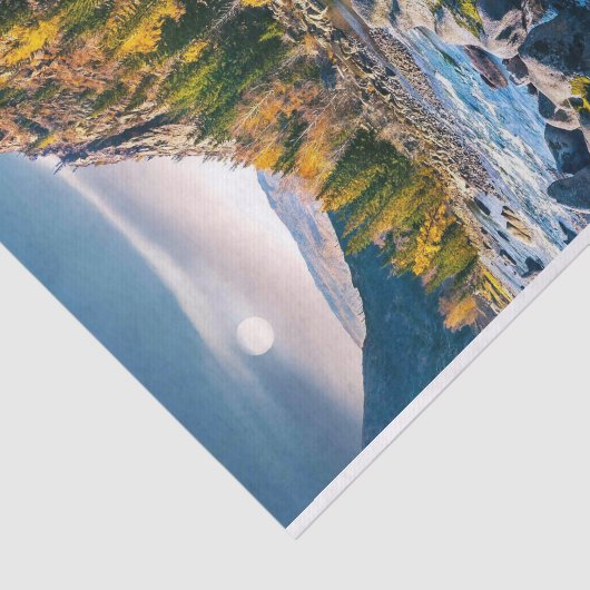 River and Mountains Schilderachtig foto Tissuepapier (Detail)