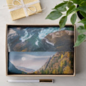 River and Mountains Schilderachtig foto Tissuepapier (Geschenk)