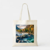 River and Mountains Schilderachtig foto Tote Bag (Achterkant)