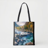 River and Mountains Schilderachtig foto Tote Bag (Voorkant)