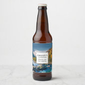 River and Mountains Schilderachtig foto Verjaardag Bier Etiket (Voorkant)