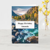 River and Mountains Schilderachtig foto Verjaardag Kaart (Gele Bloem)