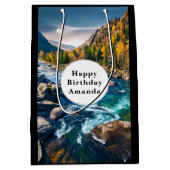 River and Mountains Schilderachtig foto Verjaardag Medium Cadeauzakje (Voorkant)