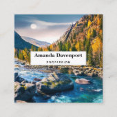 River and Mountains Schilderachtig foto Vierkante Visitekaartje (Voorkant)