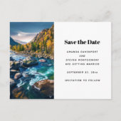 River and Mountains Schilderachtig Fotobruiloft Aankondigingskaart (Voorkant)