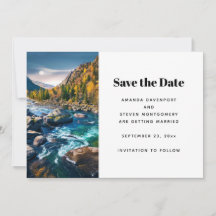 River and Mountains Schilderachtig Fotobruiloft