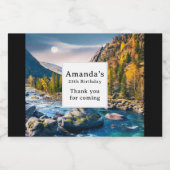 River and Mountains Schilderachtig fotofeest Bedan Sparkling Wijnetiket (Enkel label)