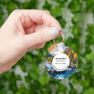 River and Mountains Schilderachtig Fotozaken Sleutelhanger