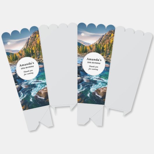 River and Mountains Schilderachtig verjaardag Bedankdoosjes (Ongevouwen)
