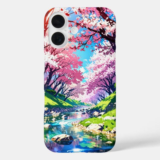 River Bend in de lente - Anime Landscape Case-Mate iPhone Case (Achterkant)