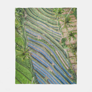 River between coconut trees painting fleece deken