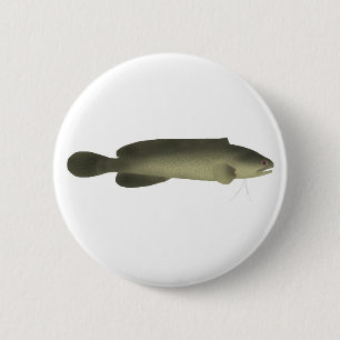 River Blackfish Print, Waarde Poster Papier (mat) Ronde Button 5,7 Cm