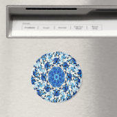 River blauw wit zwart mandala abstract magneet (Insitu (Vaatwasser))