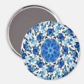 River blauw wit zwart mandala abstract magneet (Voorkant / Achterkant)
