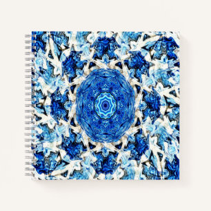 River blauw wit zwart mandala abstract........ notitieboek
