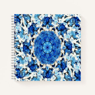 River blauw wit zwart mandala abstract........ notitieboek