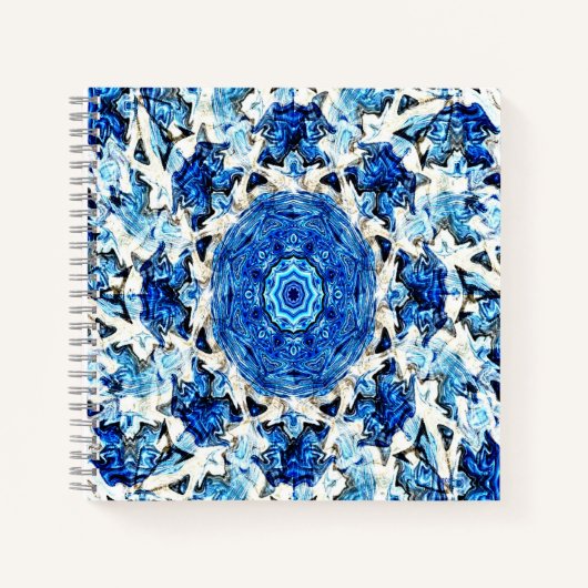 River blauw wit zwart mandala abstract........ notitieboek (Voorkant)