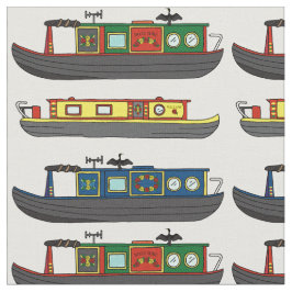 River Boats en Narrowboats Fun Boating Patterned Stof