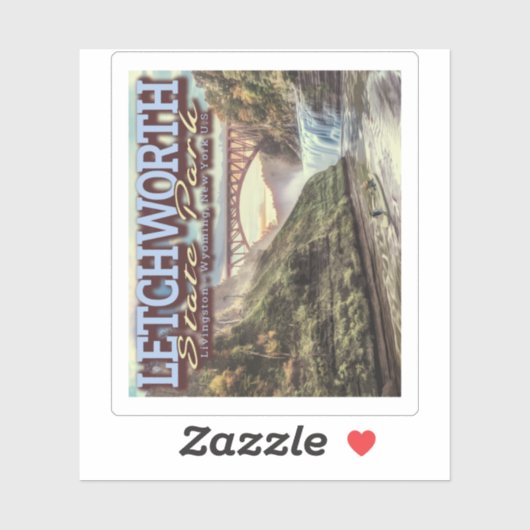 RIVER CANOEING - LETCHWORTH STATE PARK - NEW YORK STICKER (Vel)