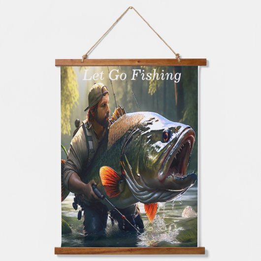 River Catch Digital Art Hangend Wandkleed (Voorkant)