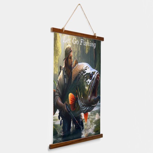 River Catch Digital Art Hangend Wandkleed (Gebogen)