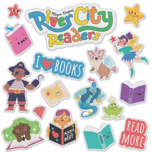 River City Readers Sticker Blad XL (Voorkant)
