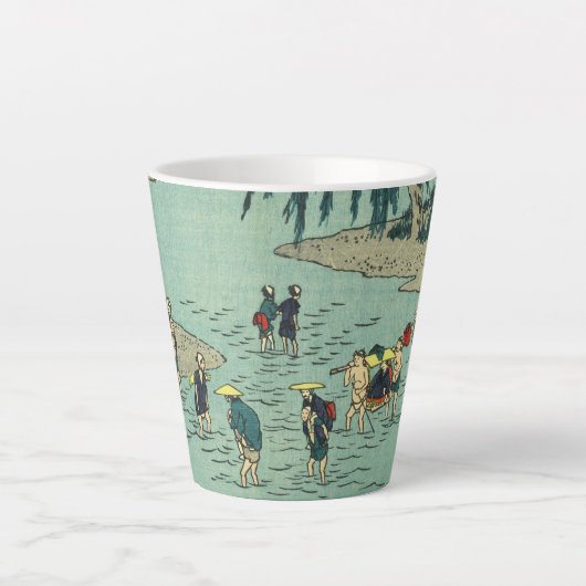  River Crossing - Japans houtblok Latte Mok (Voorkant)