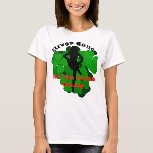 River dance, een Iers ding, Groene klaver/shamrock T-shirt (Voorkant)