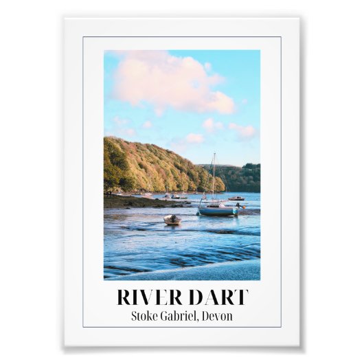 River Dart, Stoke Gabriel, Devon Foto Afdruk (Voorkant)
