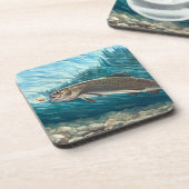 River Duo Onderzetter Set | Rustic Trout Onderzett (Linkerzijde)