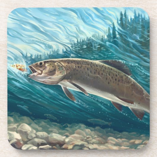 River Duo Onderzetter Set | Rustic Trout Onderzett (Voorkant)
